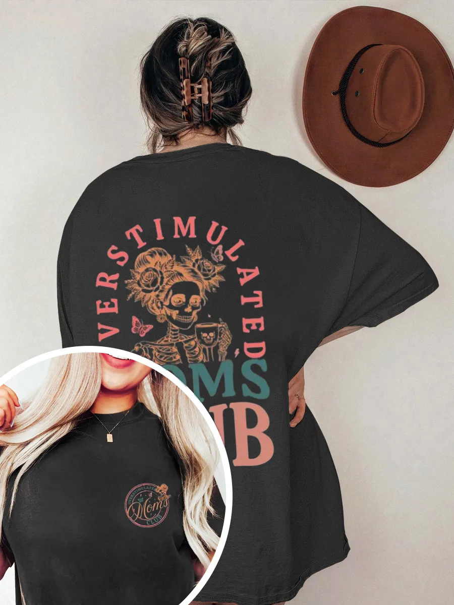 Vintage Overstimulated Moms Club Oversize Graphic Tee