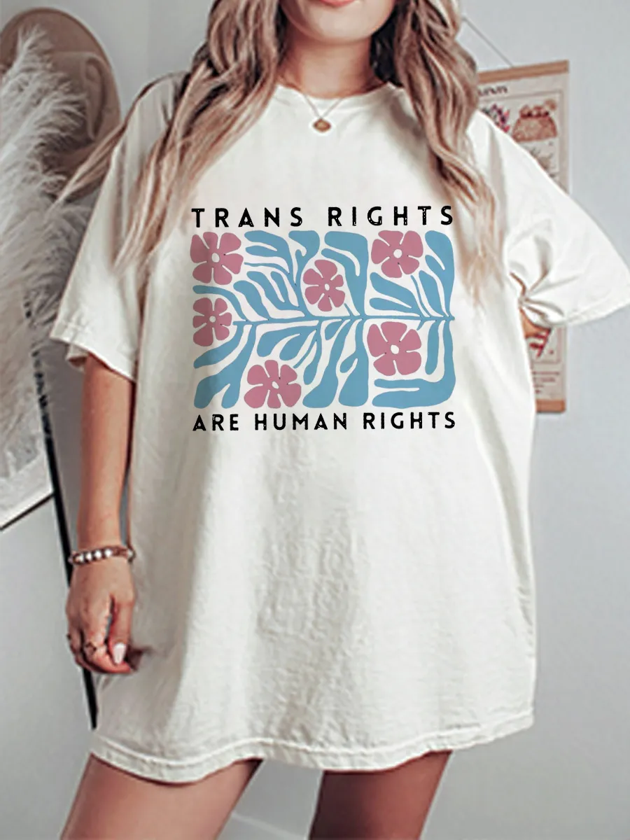 Vintage Rans Rights Are Human Rights Oversize Graphic Tee
