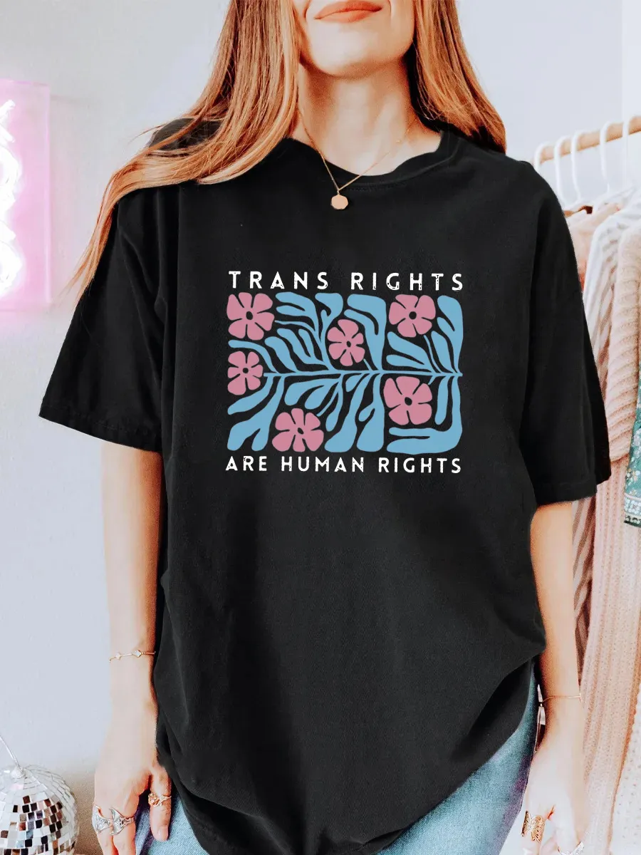Vintage Rans Rights Are Human Rights Oversize Graphic Tee