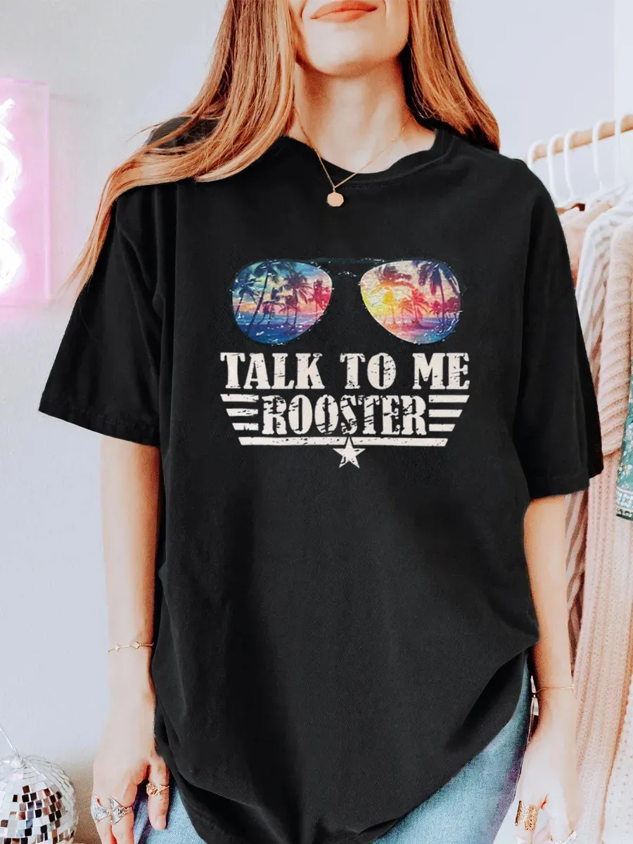 Vintage Talk To Me Oversize Graphic Tee