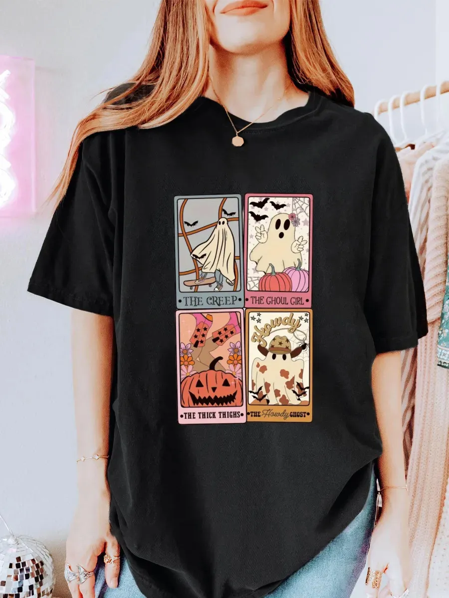 Vintage Checkered Ghostie Oversize Graphic Tee