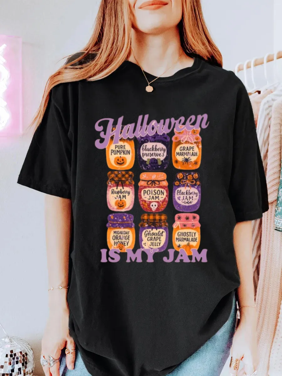 Vintage Halloween Is My Jam Oversize Graphic Tee