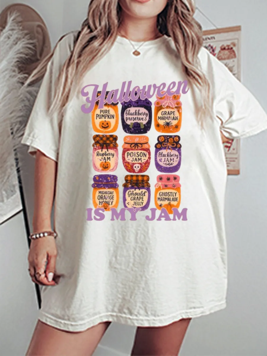 Vintage Halloween Is My Jam Oversize Graphic Tee