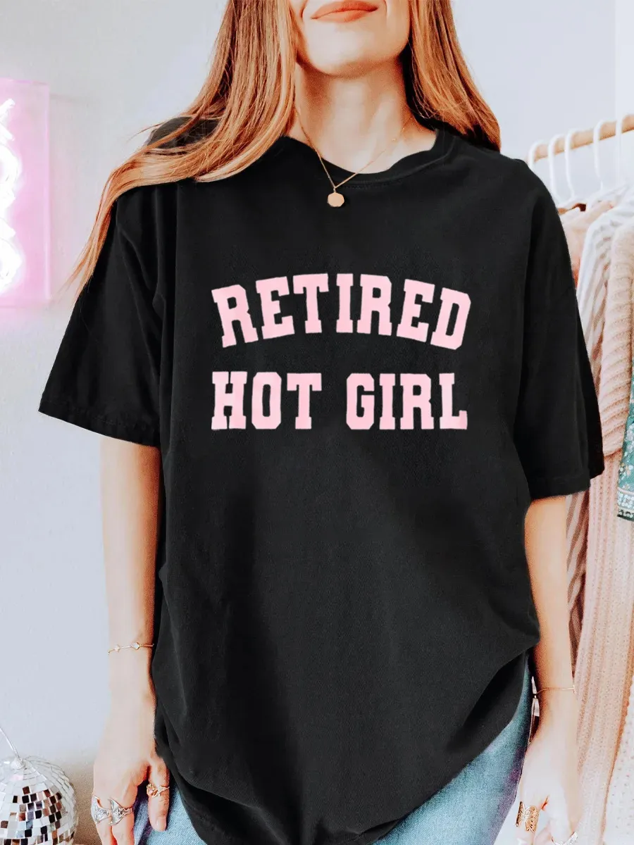 Vintage Retired Hot Girl Oversize Graphic Tee