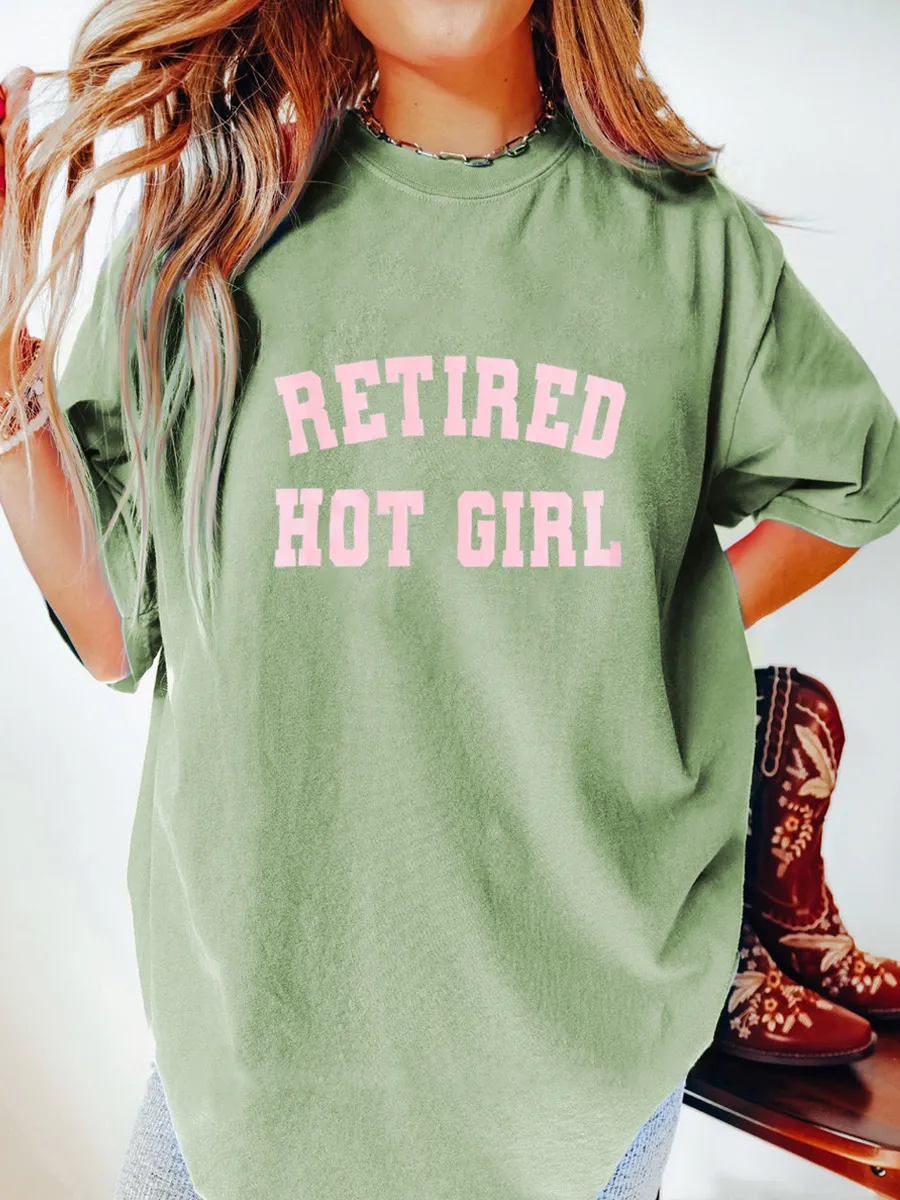 Vintage Retired Hot Girl Oversize Graphic Tee