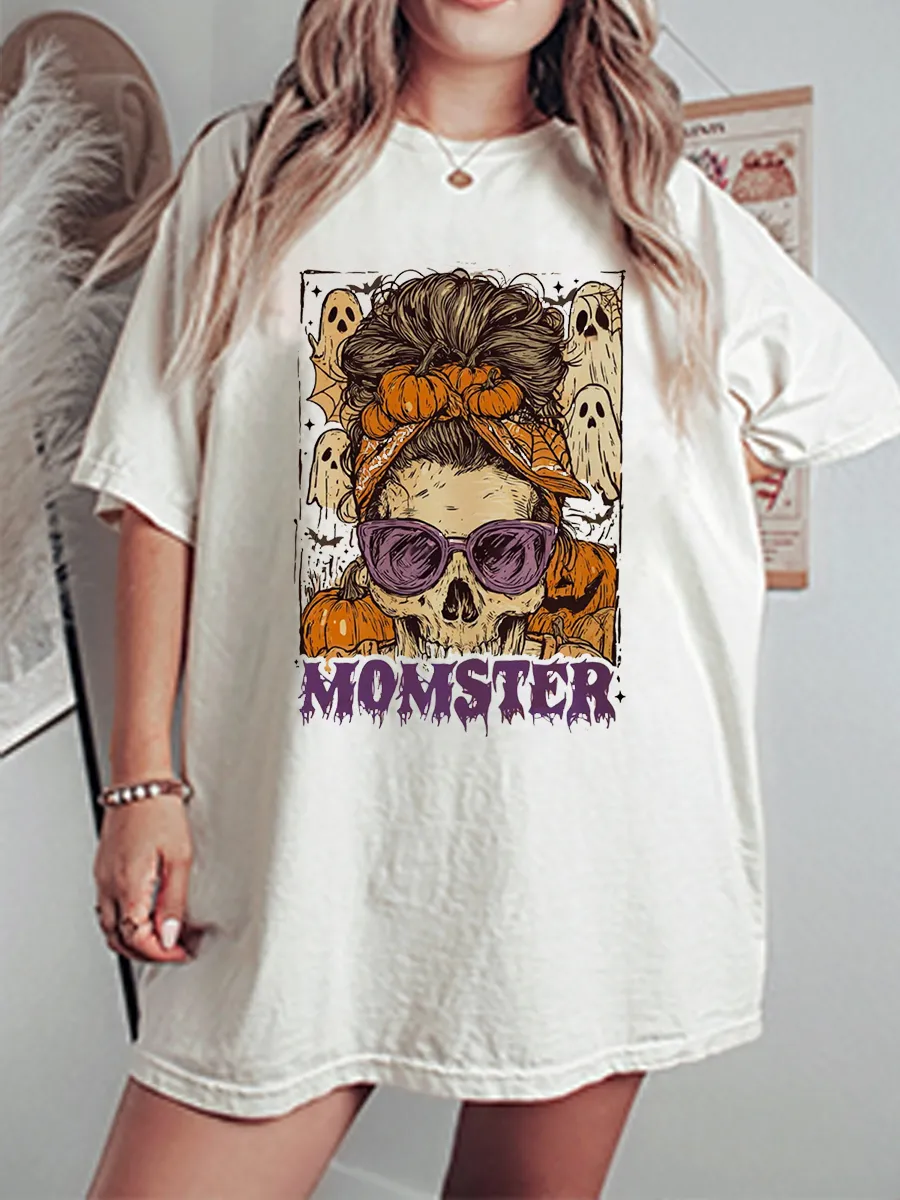 Vintage Momster Skull Oversize Graphic Tee