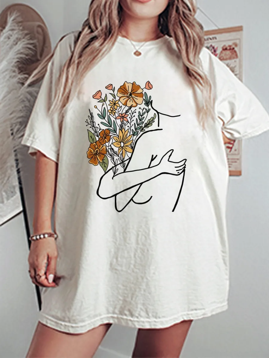 Vintage Empowered Feminist Oversize Graphic Tee
