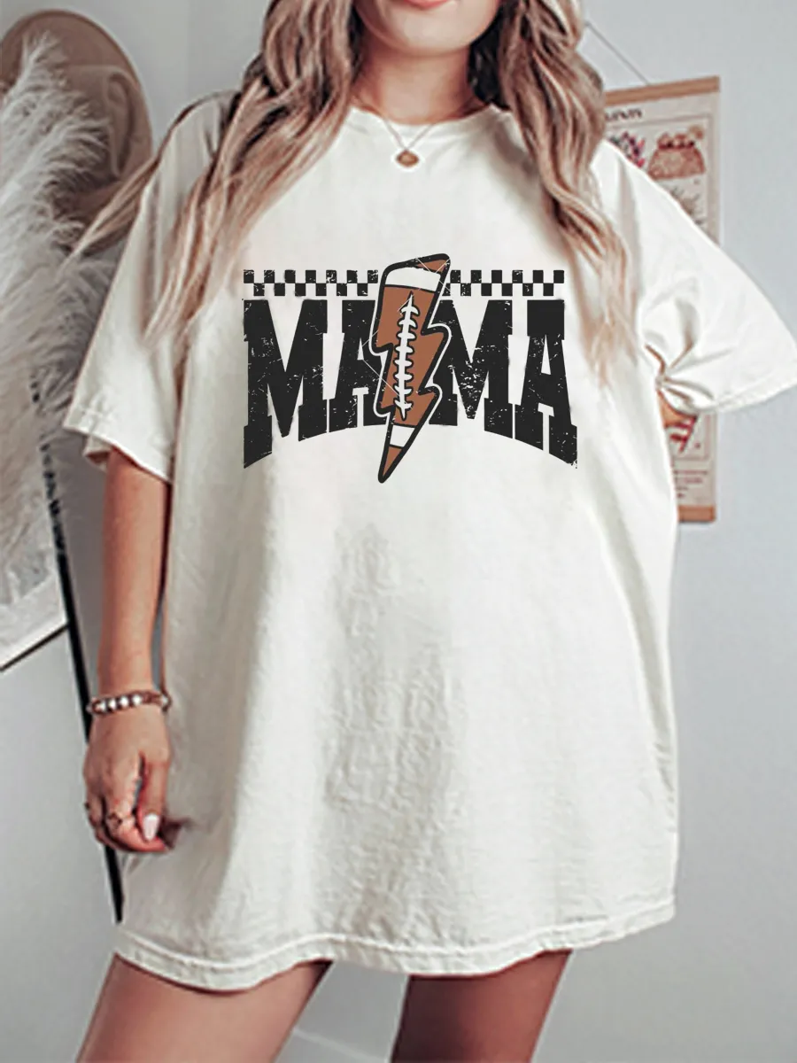 Vintage Football Mama Oversize Graphic Tee