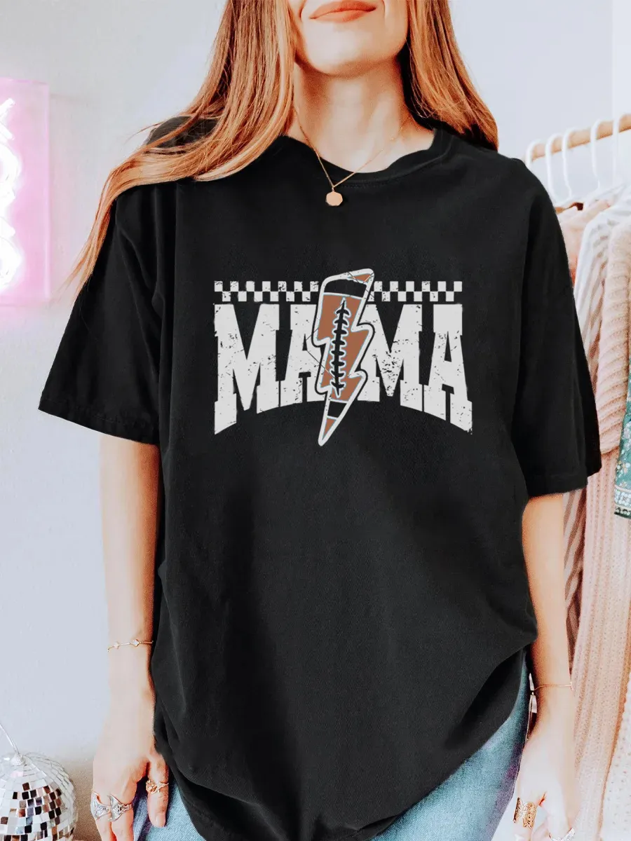 Vintage Football Mama Oversize Graphic Tee