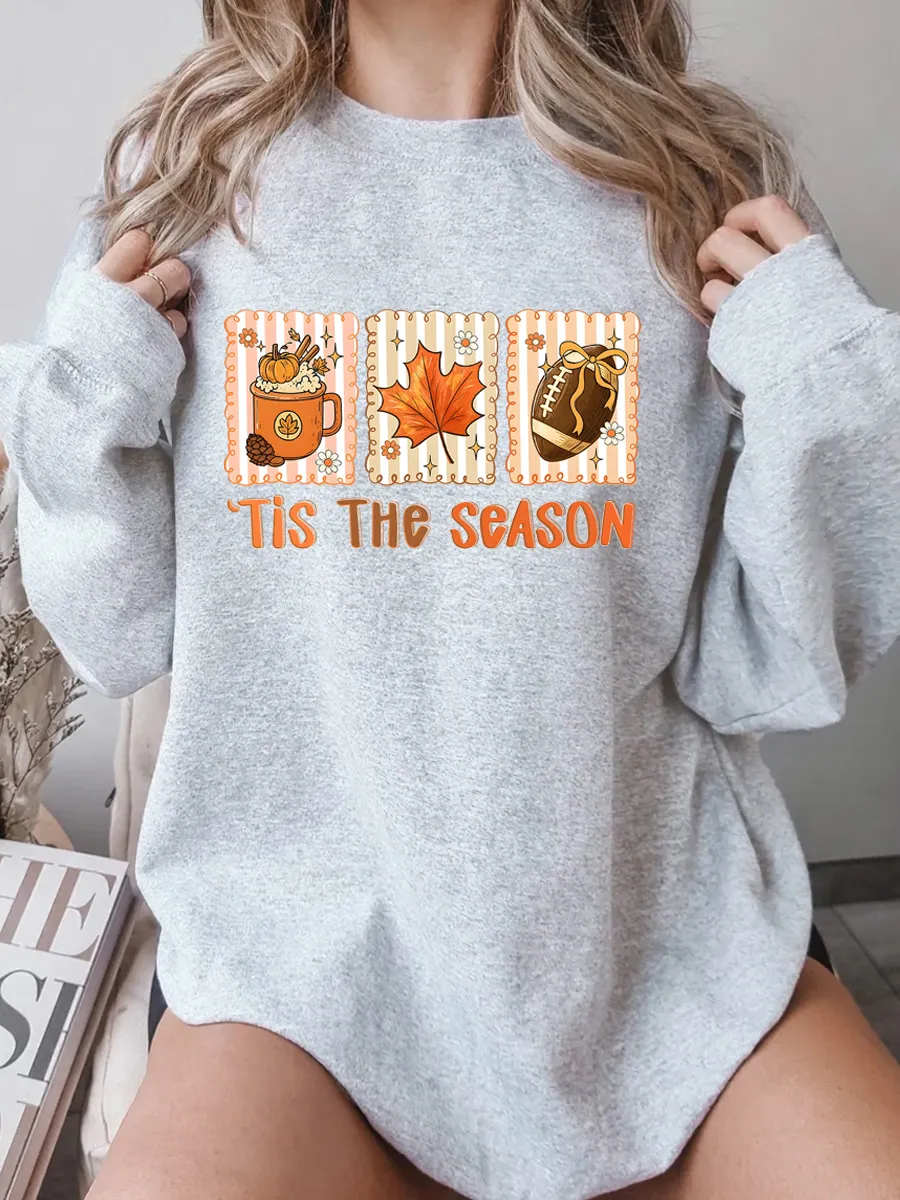 Vintage Tis The Season Oversize Graphic Sweatshirt