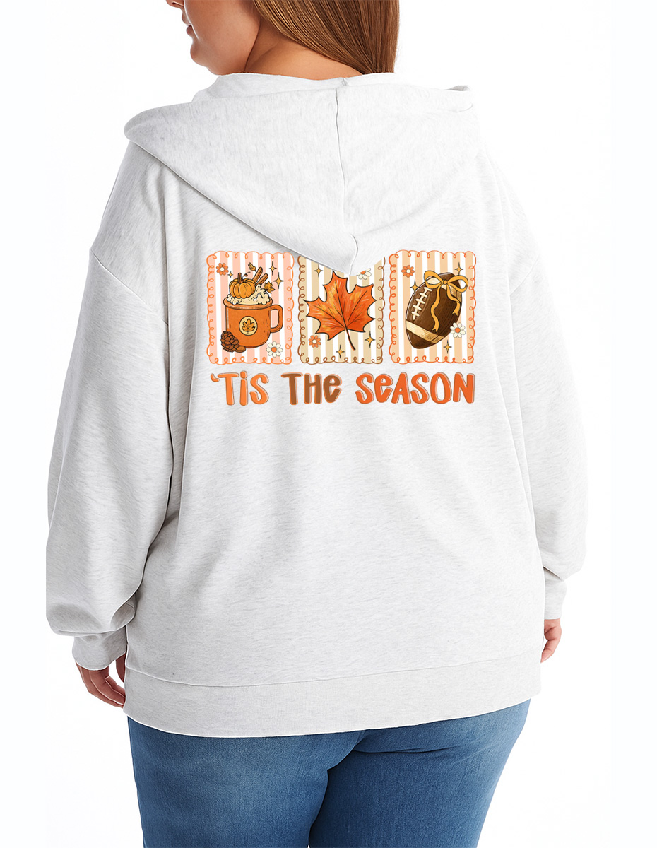 Vintage Tis The Season Zip Hoodie