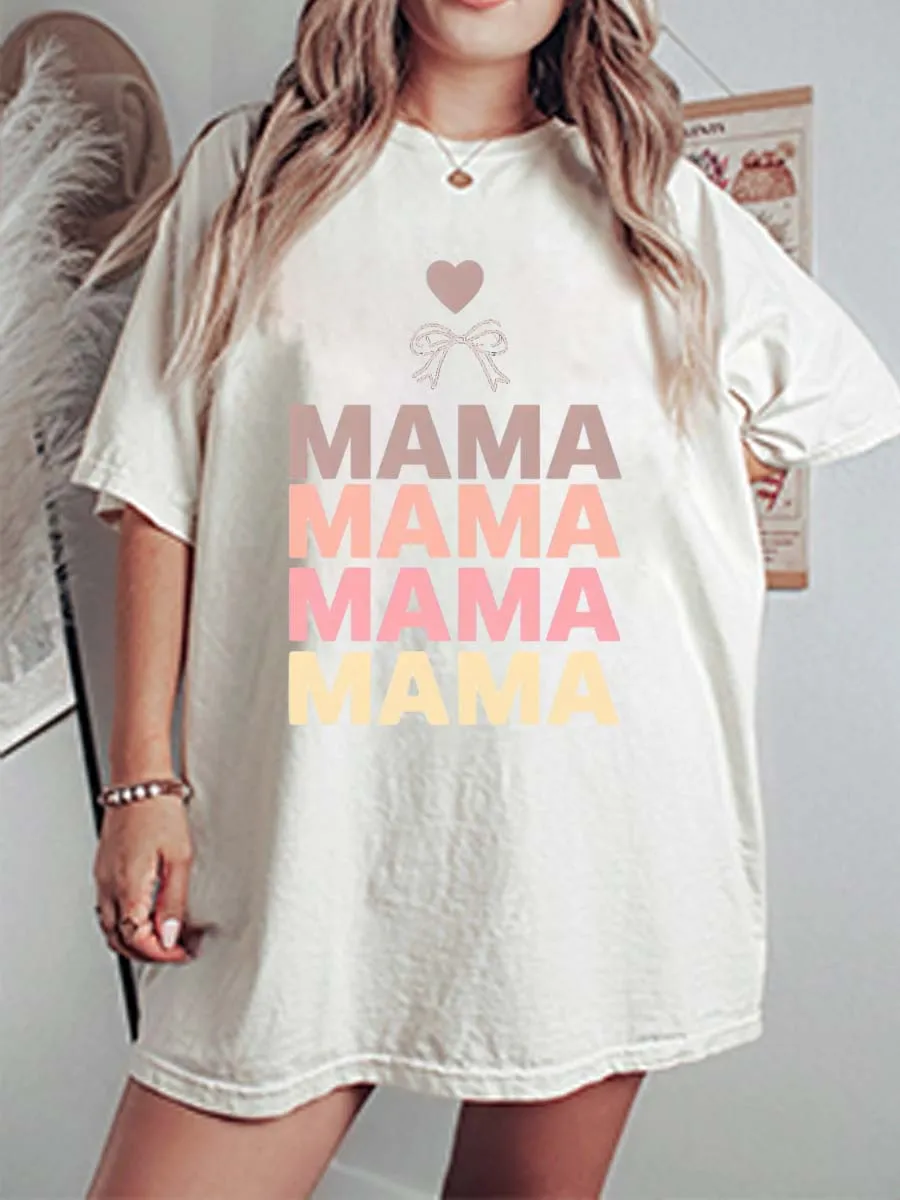 Vintage Heart And Bow Oversize Graphic Tee