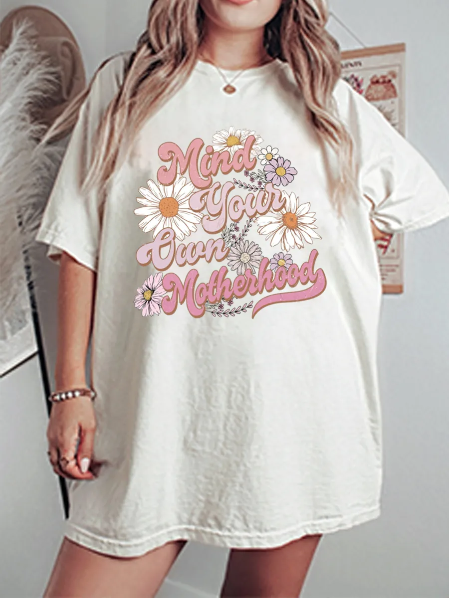 Vintage Mind Your Own Motherhood Oversize Graphic Tee