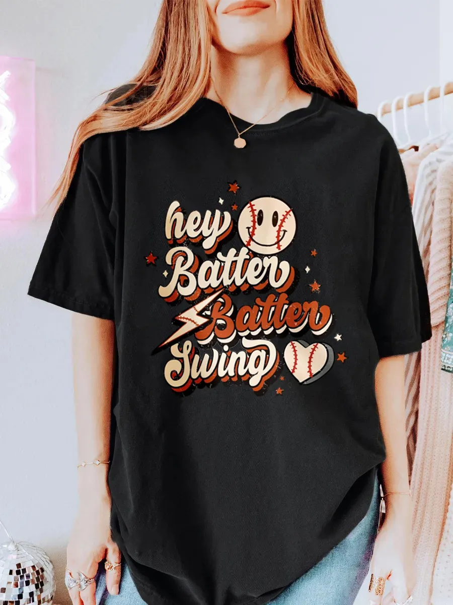 Vintage Batter Swing Oversize Graphic Tee