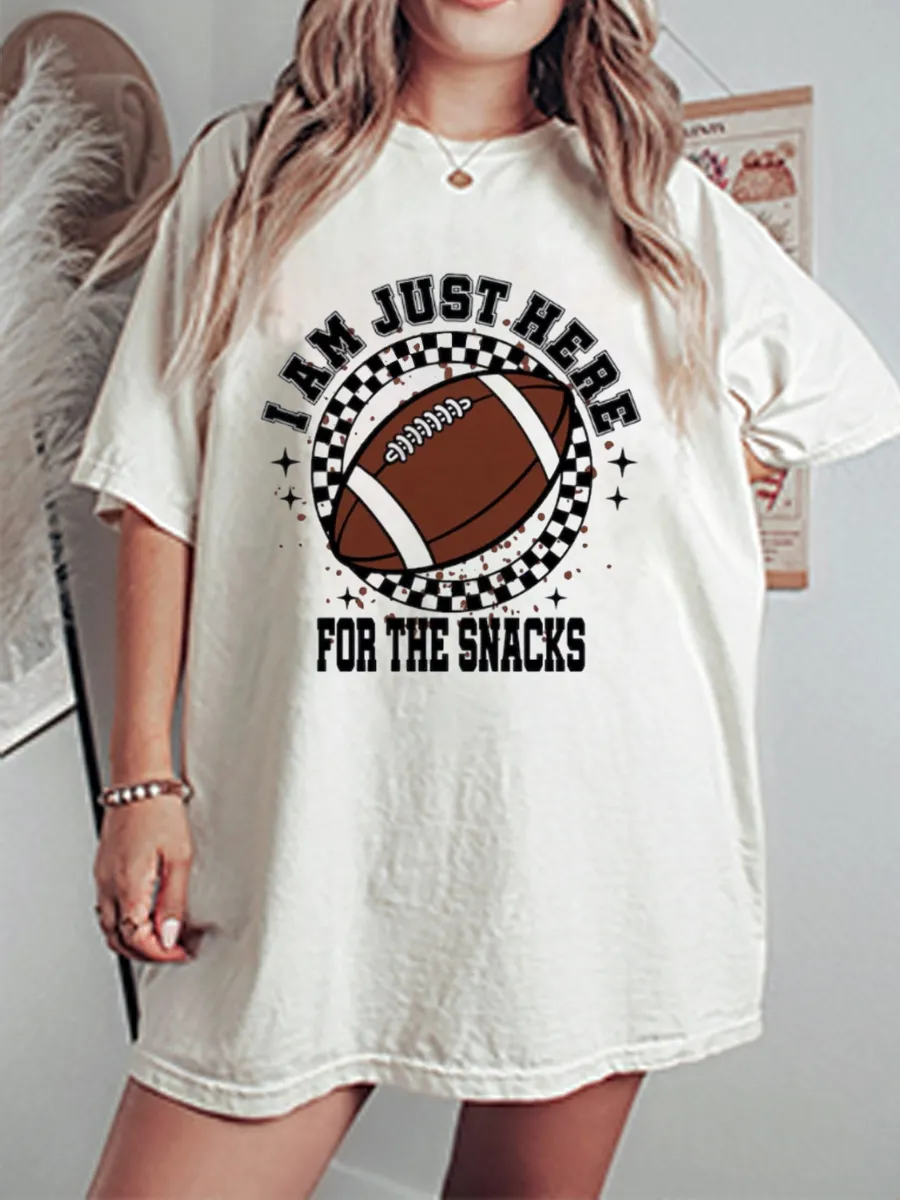Vintage I'm Just Here For The Snacks Oversize Graphic Tee