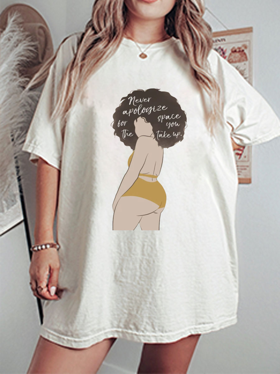 Vintage Woman Body Silhouette Oversize Graphic Tee