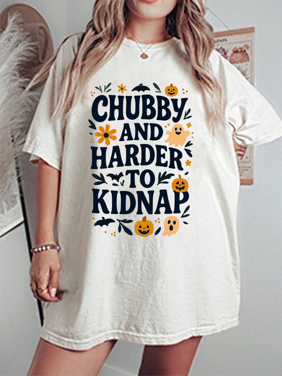 Vintage Chubby And Harder To Kidnap Oversize Graphic Tee