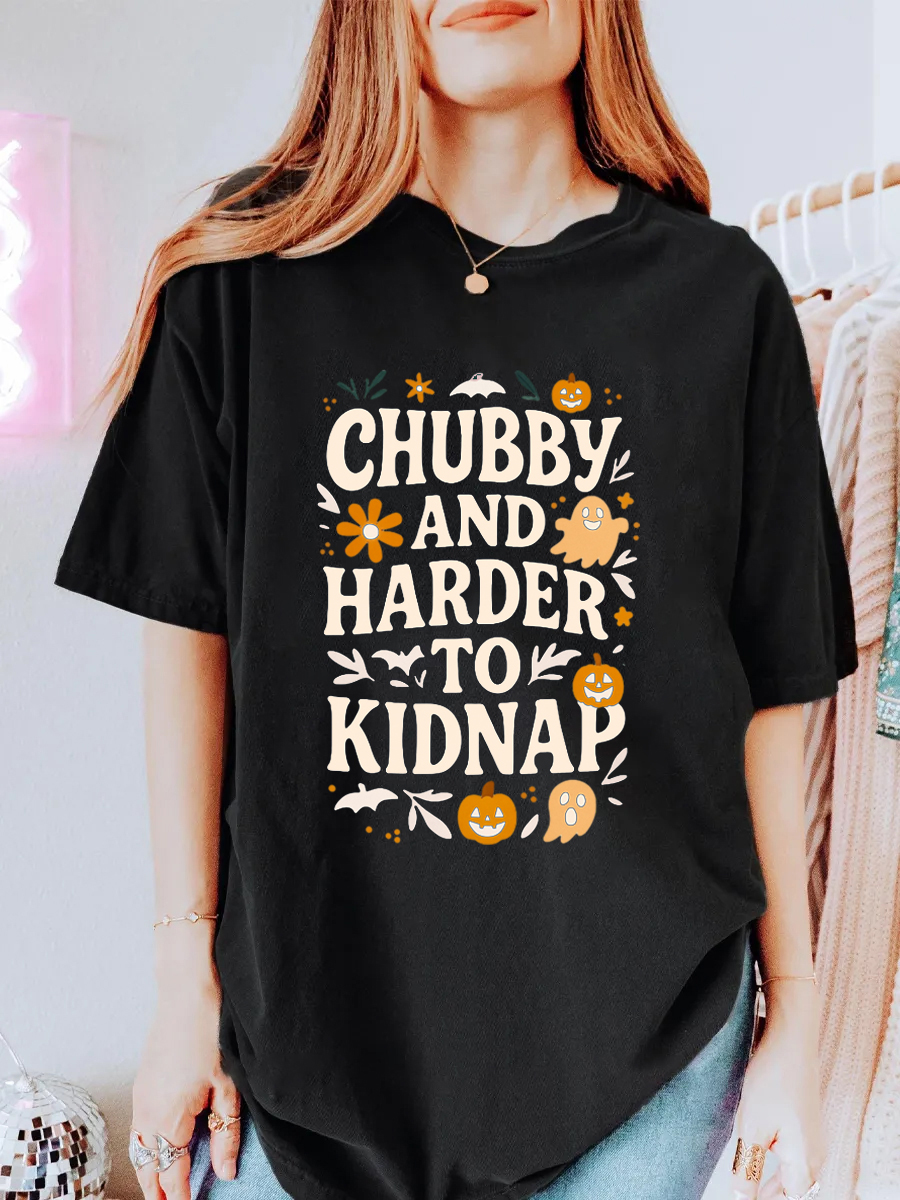 Vintage Chubby And Harder To Kidnap Oversize Graphic Tee