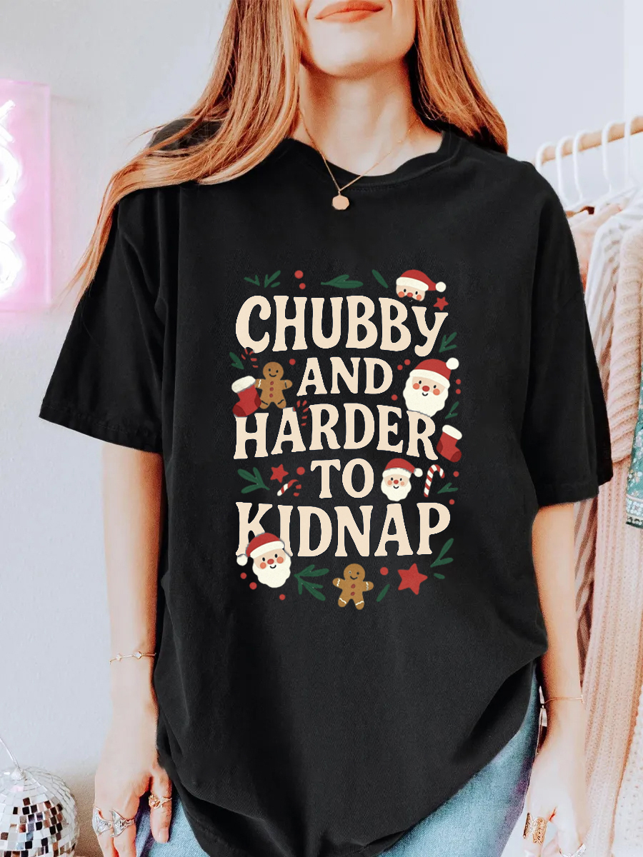 Vintage Chubby And Harder To Kidnap Oversize Graphic Tee