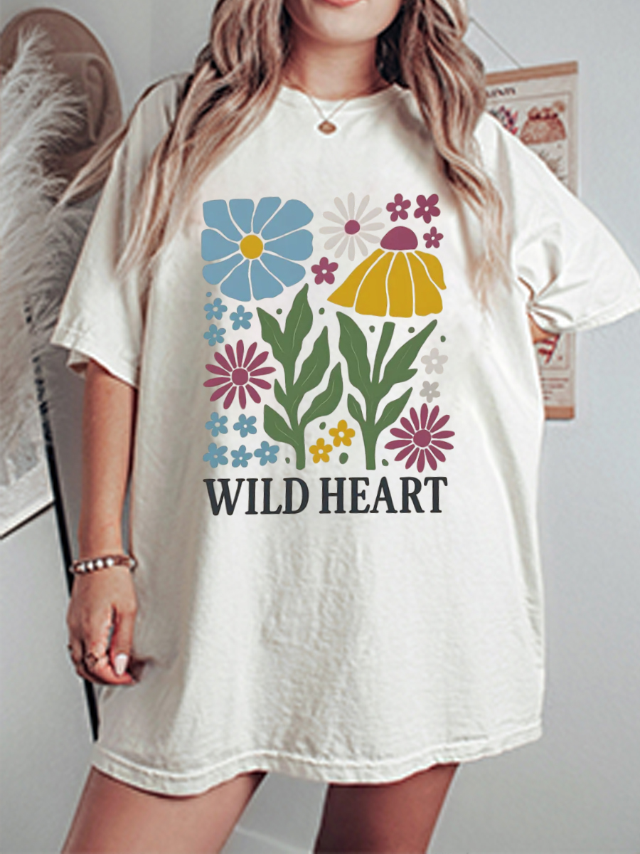 Vintage Floral Fair Trade Oversize Graphic Tee