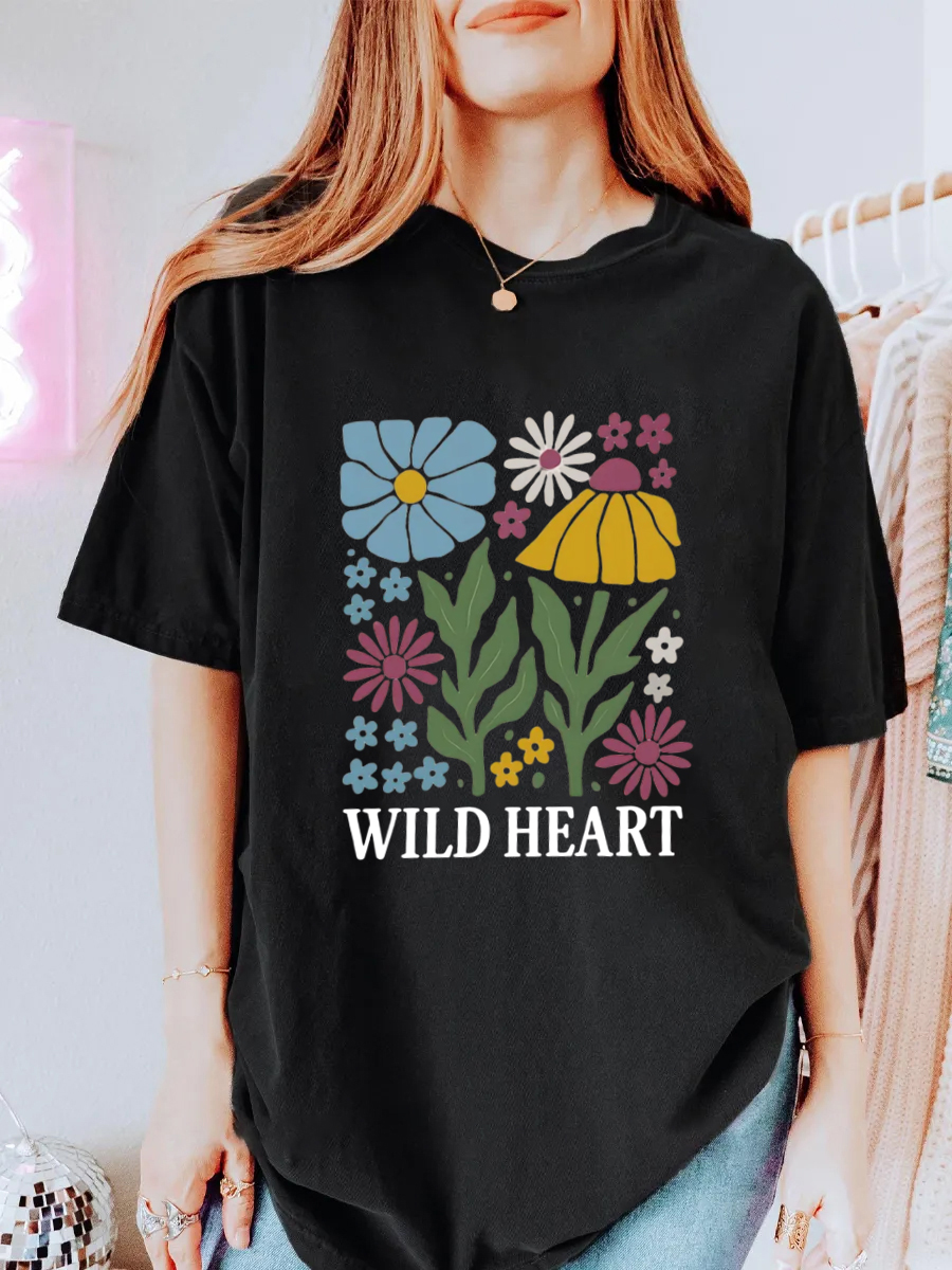 Vintage Floral Fair Trade Oversize Graphic Tee