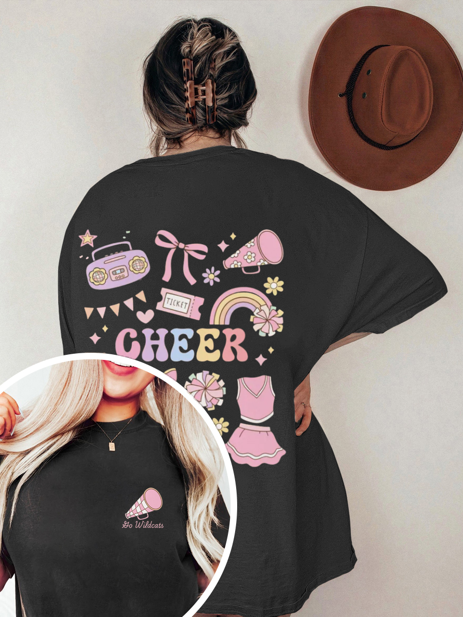 Vintage Cheer Mom Oversize Graphic Tee