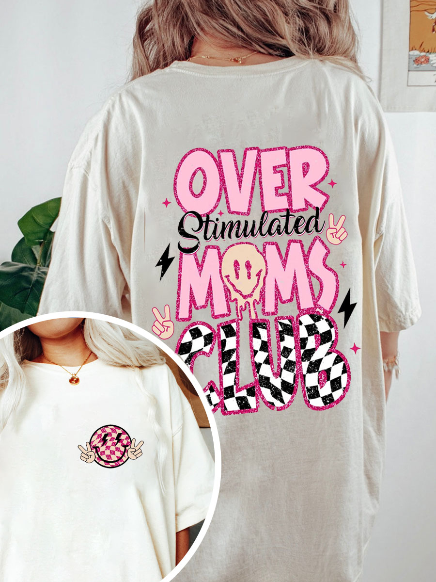 Vintage Over Stimulated Moms Club Oversize Graphic Tee
