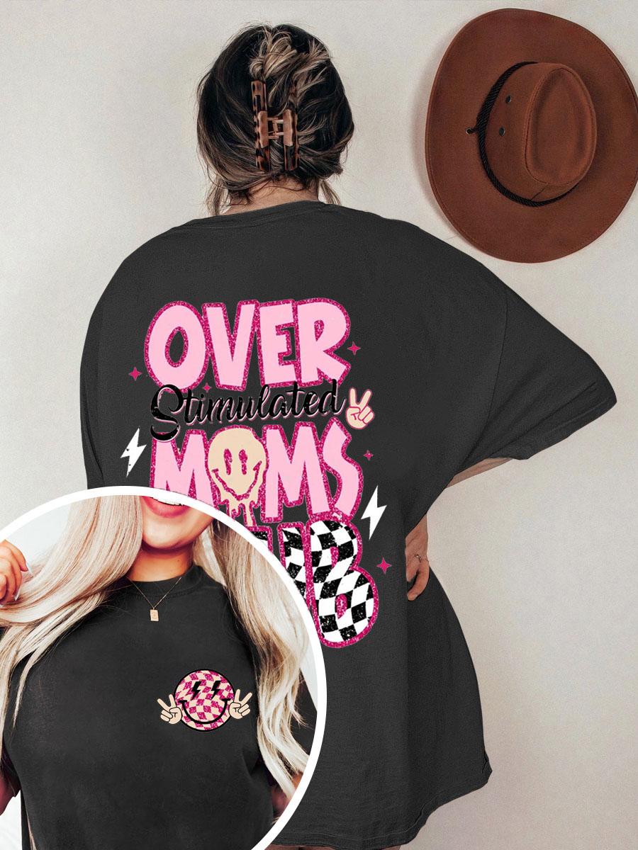 Vintage Over Stimulated Moms Club Oversize Graphic Tee