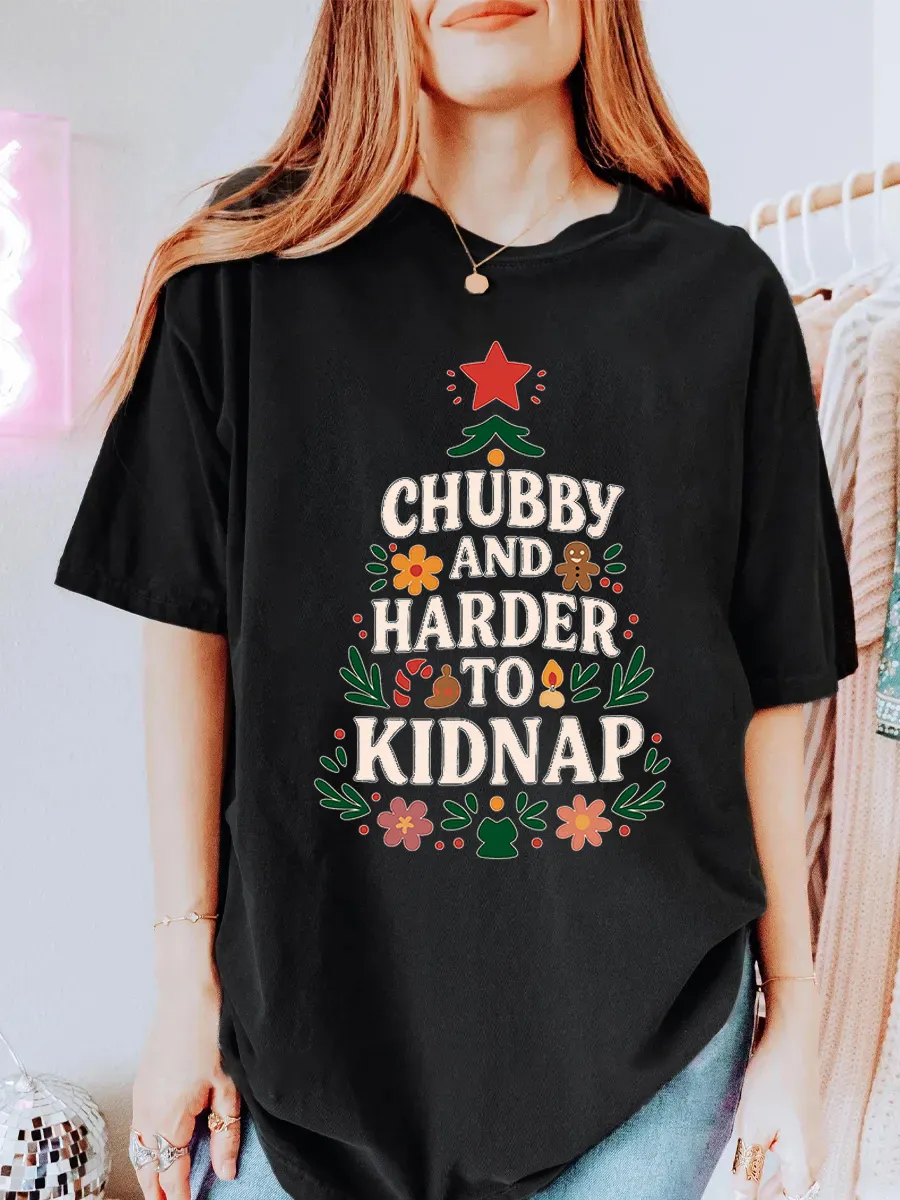Vintage Chubby And Harder To Kidnap Oversize Graphic Tee