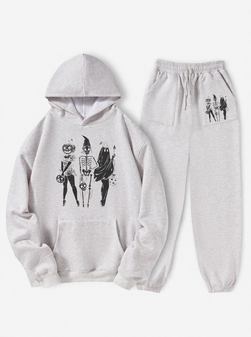Vintage Spooky Girl Squad Fleece Hoodie Suit