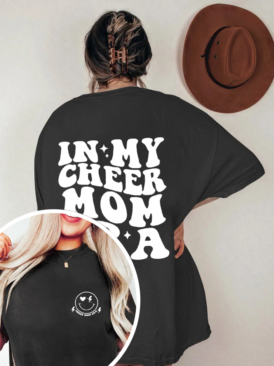 Vintage In My Cheer Mom Era Oversize Graphic Tee
