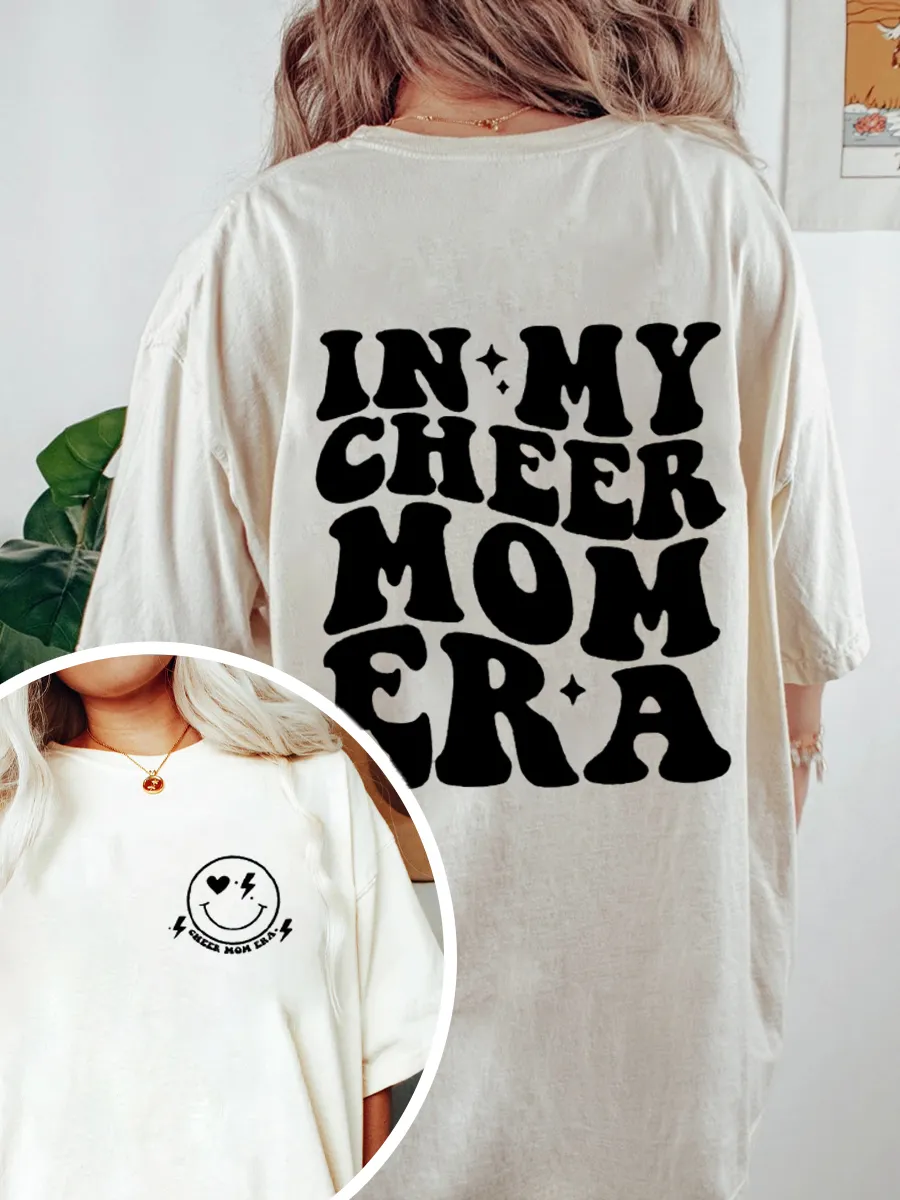 Vintage In My Cheer Mom Era Oversize Graphic Tee