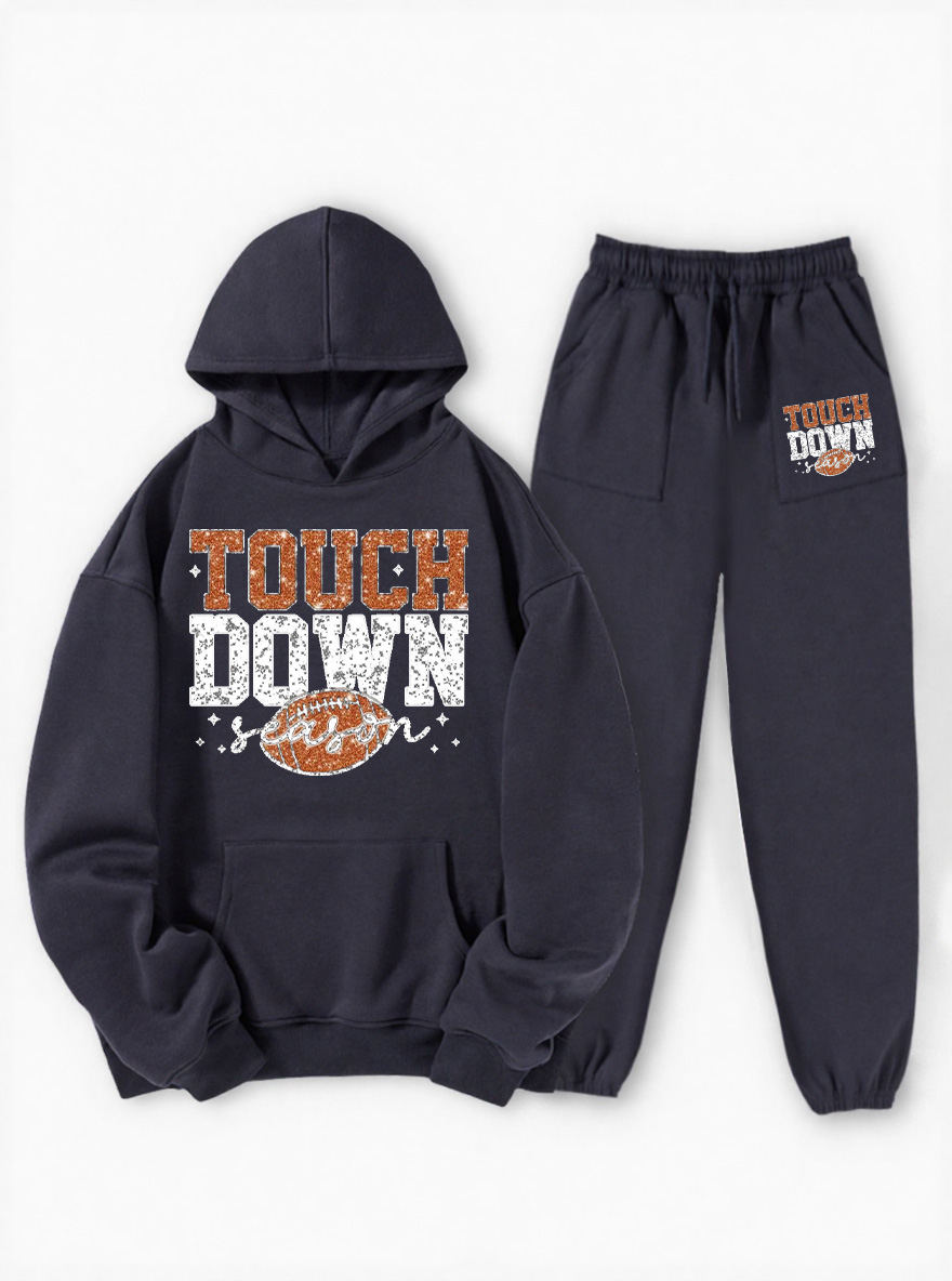 Vintage Touch Down Season Fleece Hoodie Suit