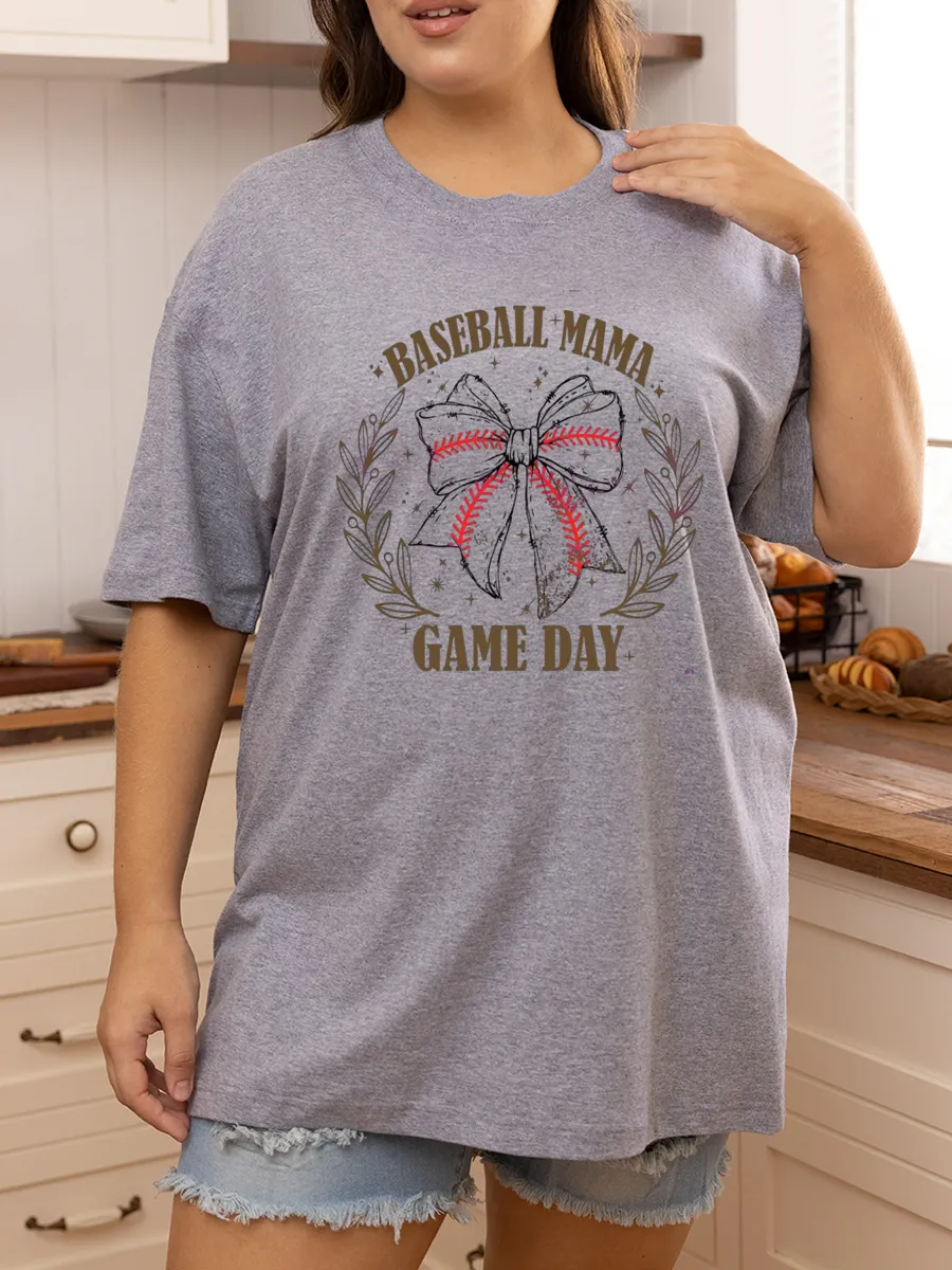 Vintage Baseball Mama Oversize Graphic Tee