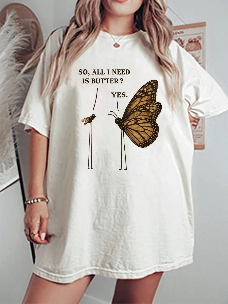 Vintage Butterfly Oversize Graphic Tee