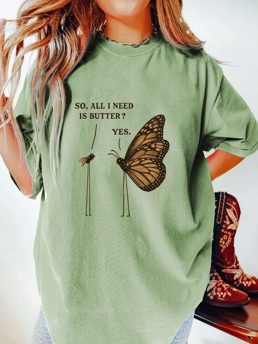 Vintage Butterfly Oversize Graphic Tee