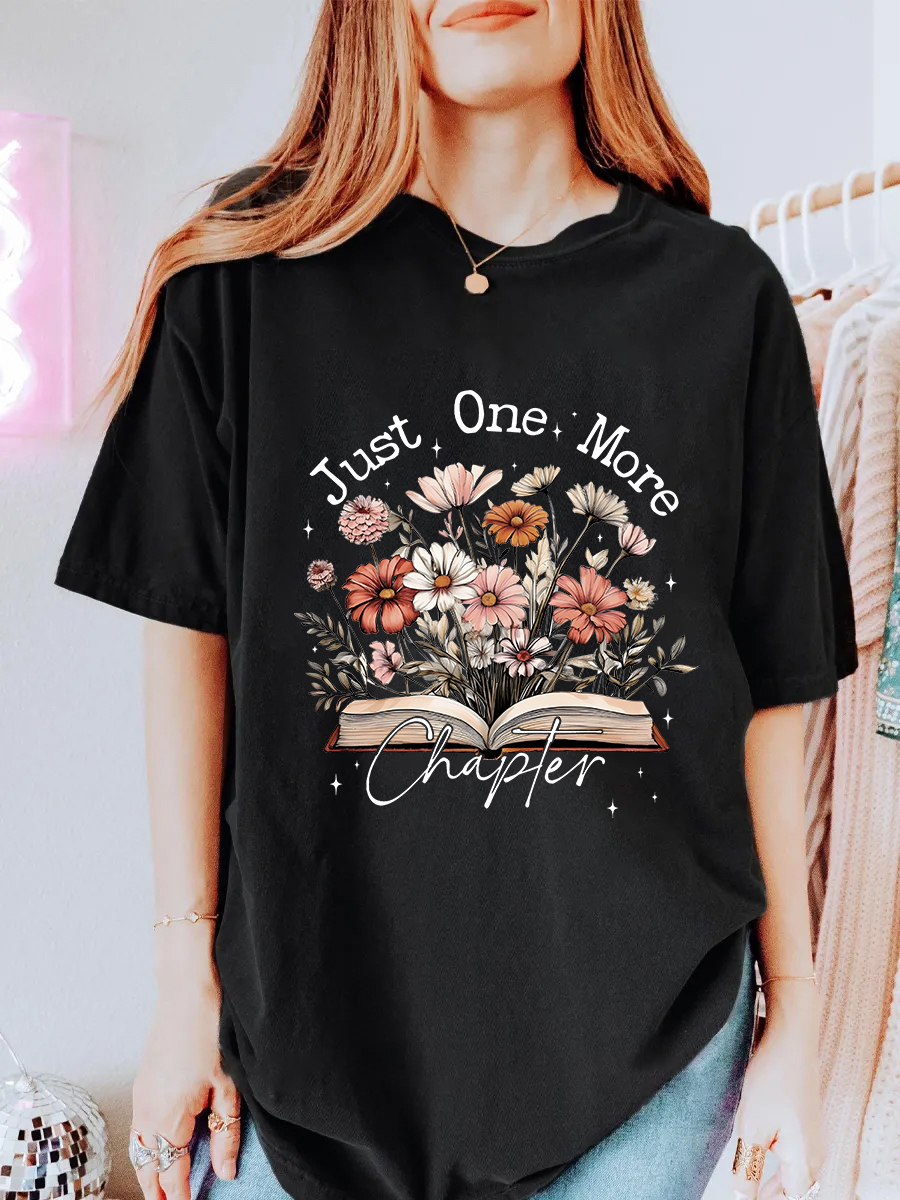 Vintage Just One More Chapter Oversize Graphic Tee