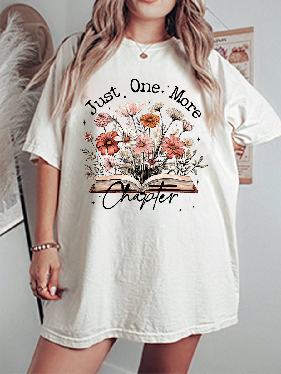 Vintage Just One More Chapter Oversize Graphic Tee