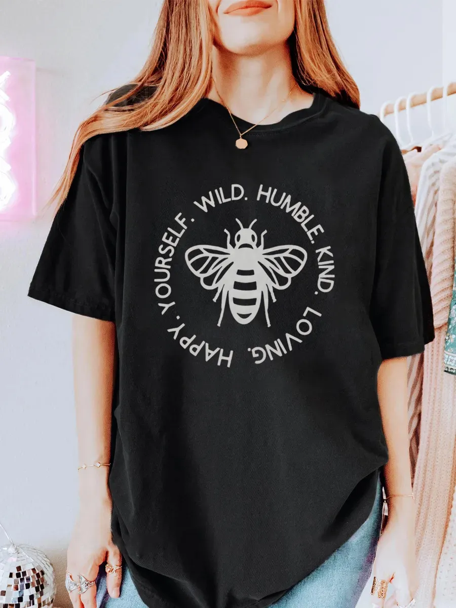 Vintage Bee Wild, Humble, Kind Oversize Graphic Tee