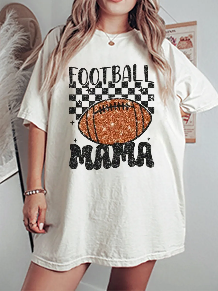Vintage Football Mama Oversize Graphic Tee