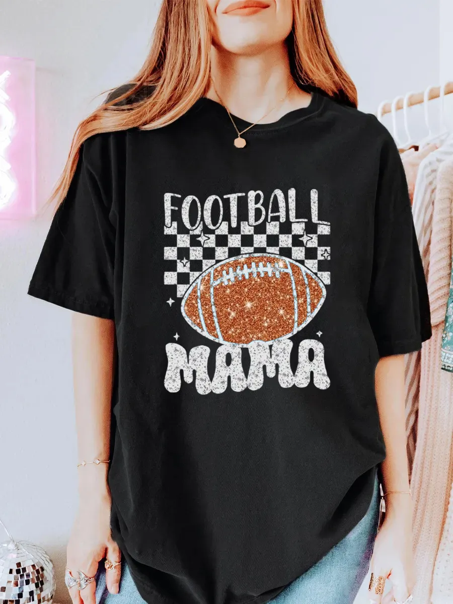 Vintage Football Mama Oversize Graphic Tee