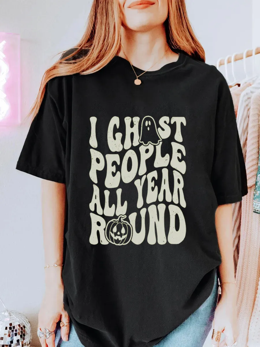 Vintage Ghost People Oversize Graphic Tee