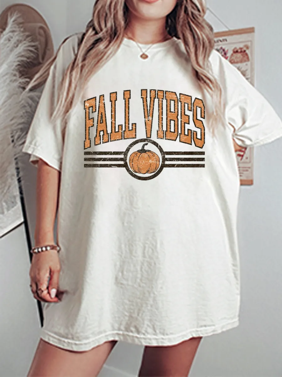 Vintage Fall Vibes Oversize Graphic Tee