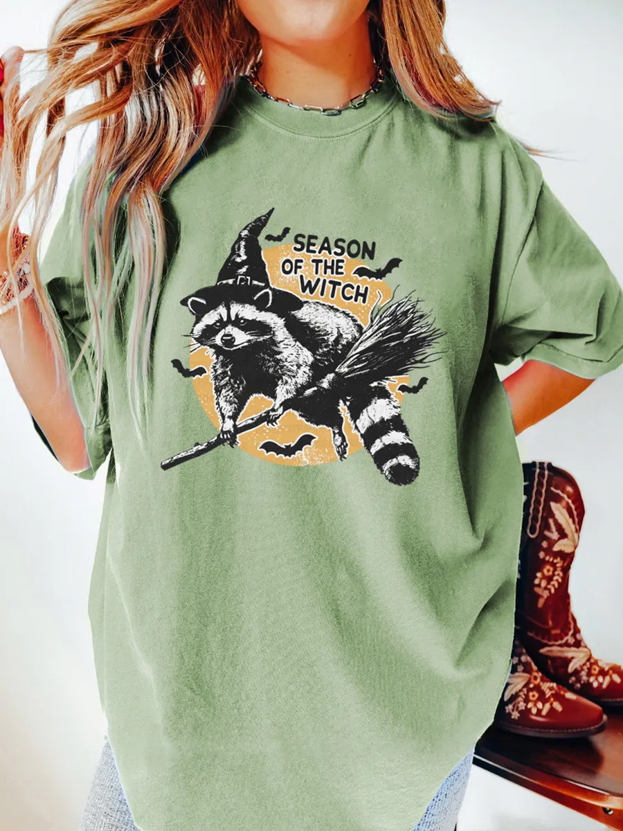 Vintage Season Of The Witch Oversize Graphic Tee