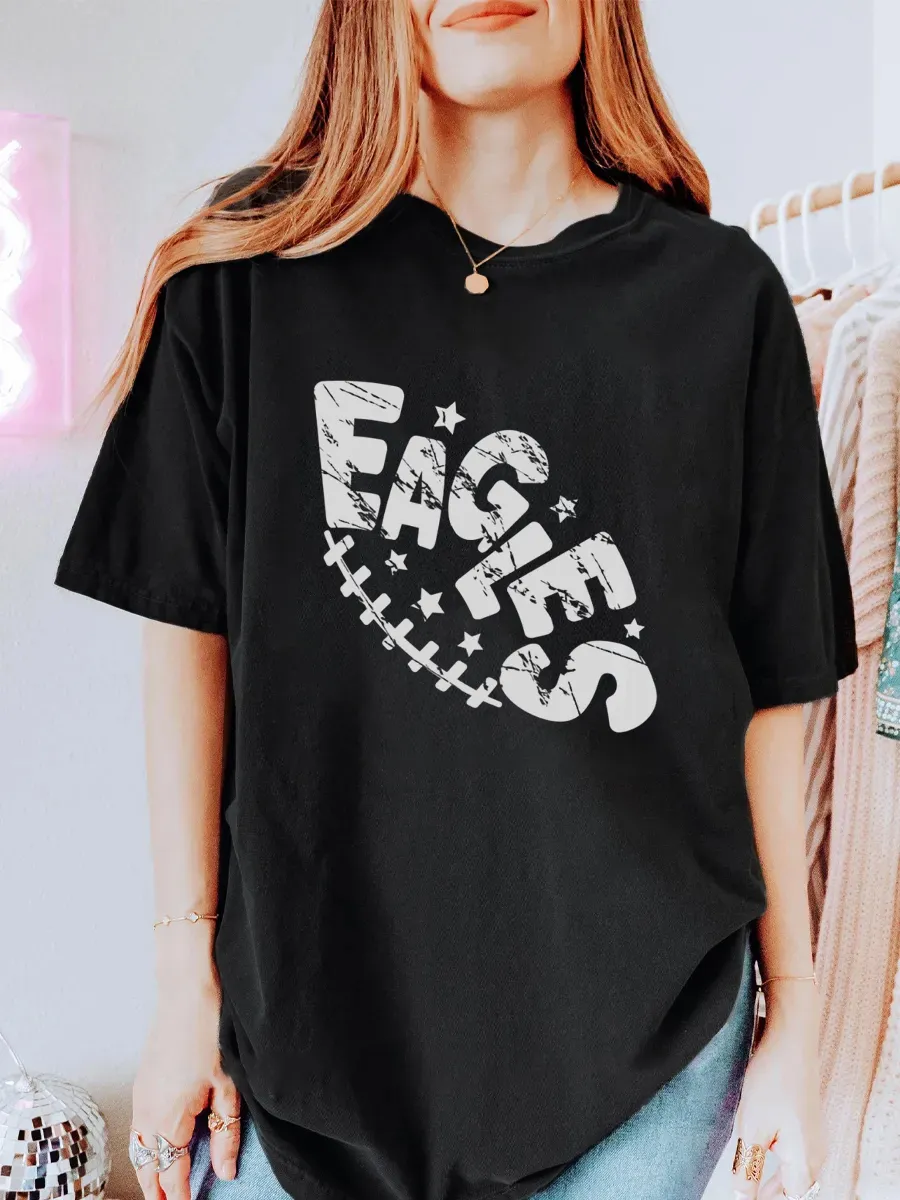 Vintage Eagles Team Oversize Graphic Tee