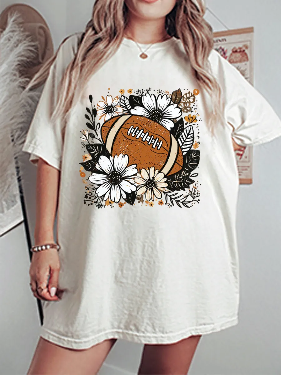 Vintage Game Day Vibes Oversize Graphic Tee