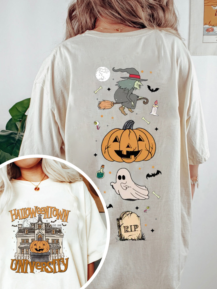 Vintage Halloween Town Est 1998 Oversize Graphic Tee