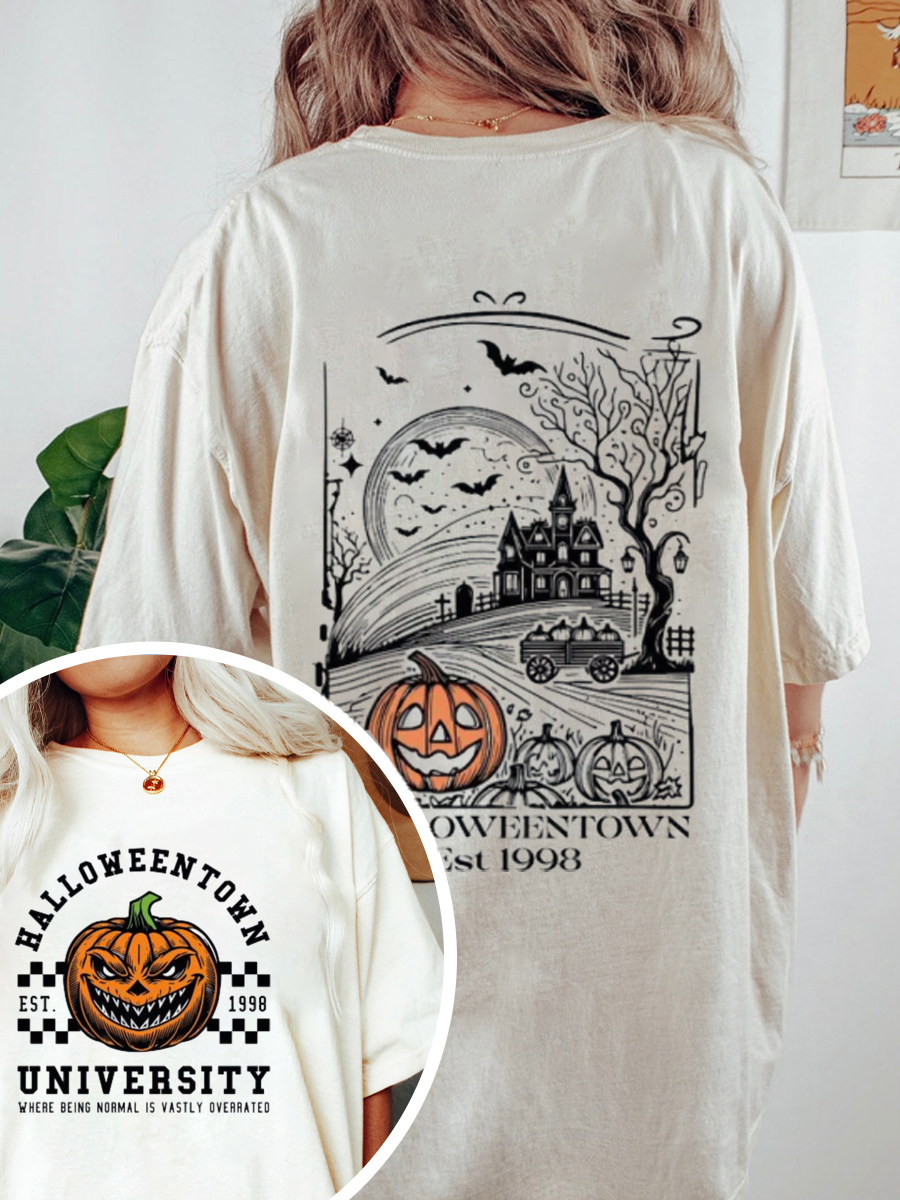 Vintage Halloweentown University Oversize Graphic Tee