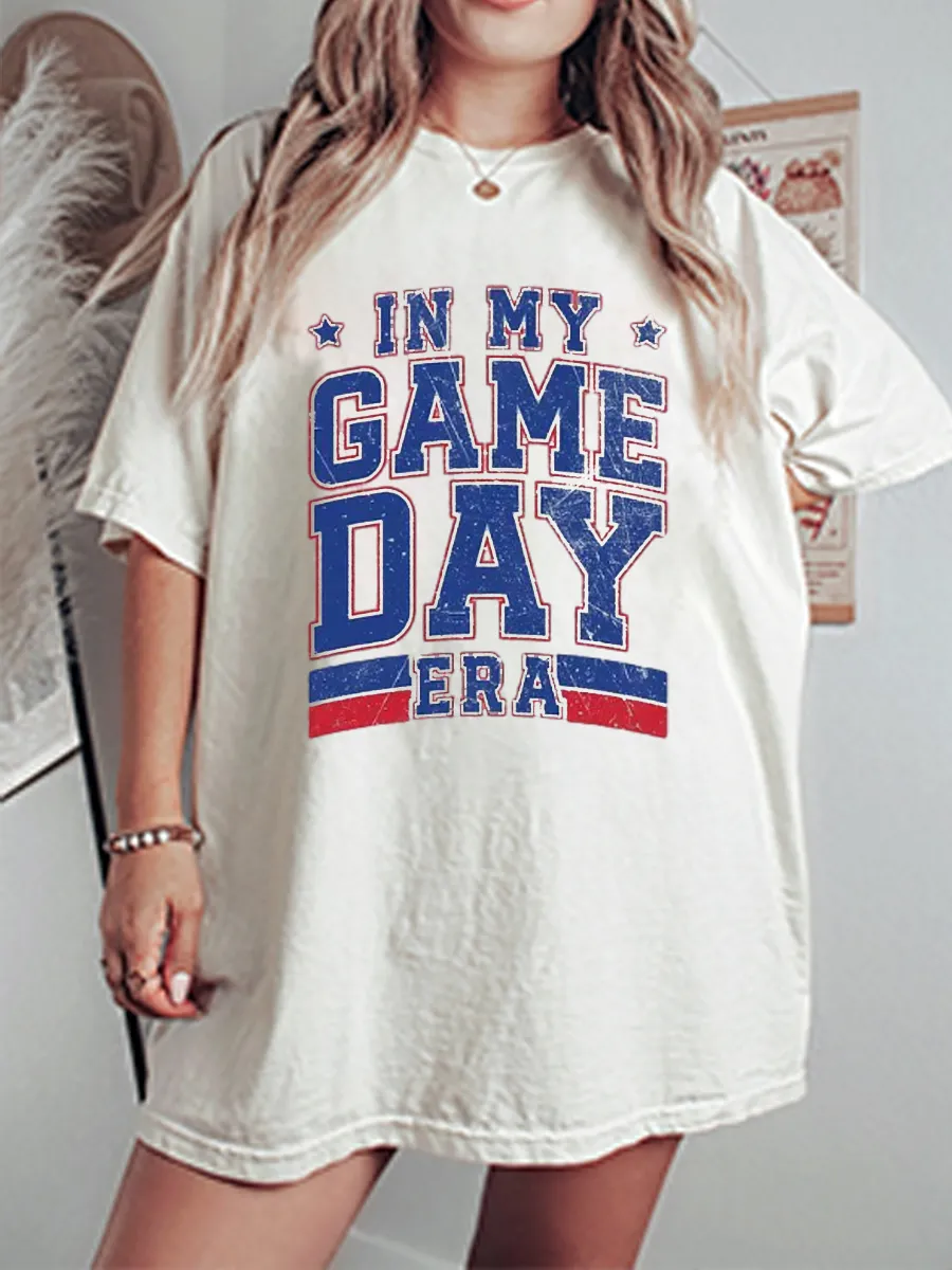 Vintage In My Game Day Era Oversize Graphic Tee