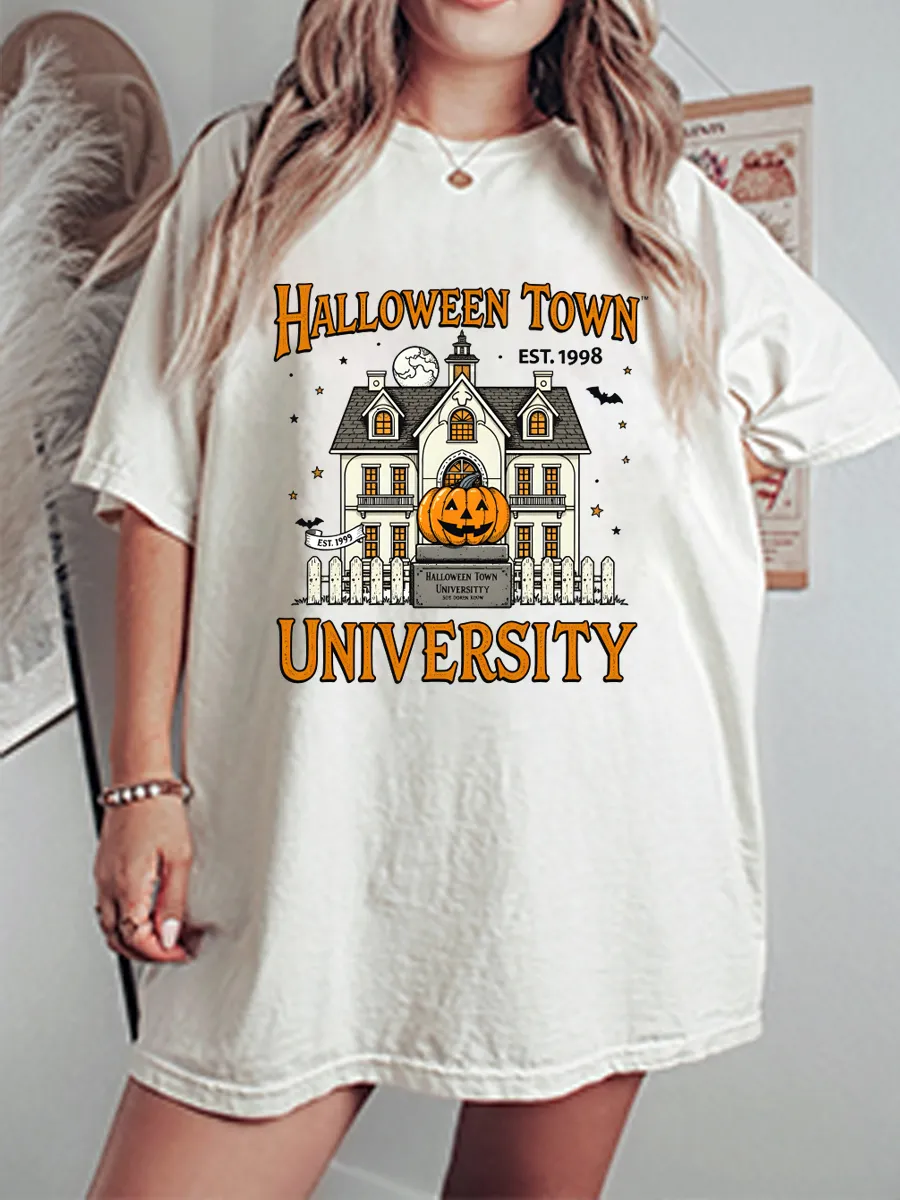 Vintage Halloween Town Oversize Graphic Tee